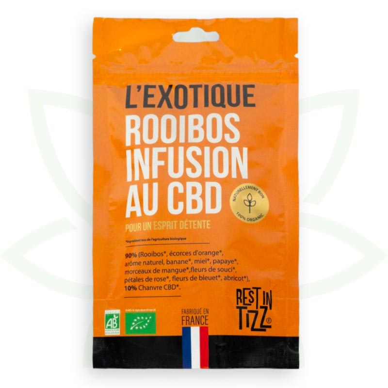 rooibos cbd exotique infusion cbd bio rest in tizz mafrenchweed 1