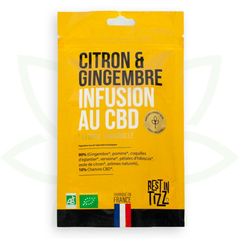 tisane cbd citron gingembre infusion cbd bio rest in tizz mafrenchweed 1